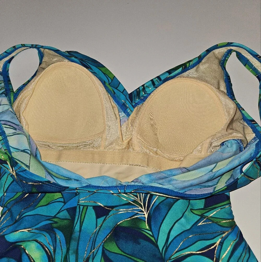 NWT Kirkland Signature Tropical Leaf Print One-Piece Swimsuit